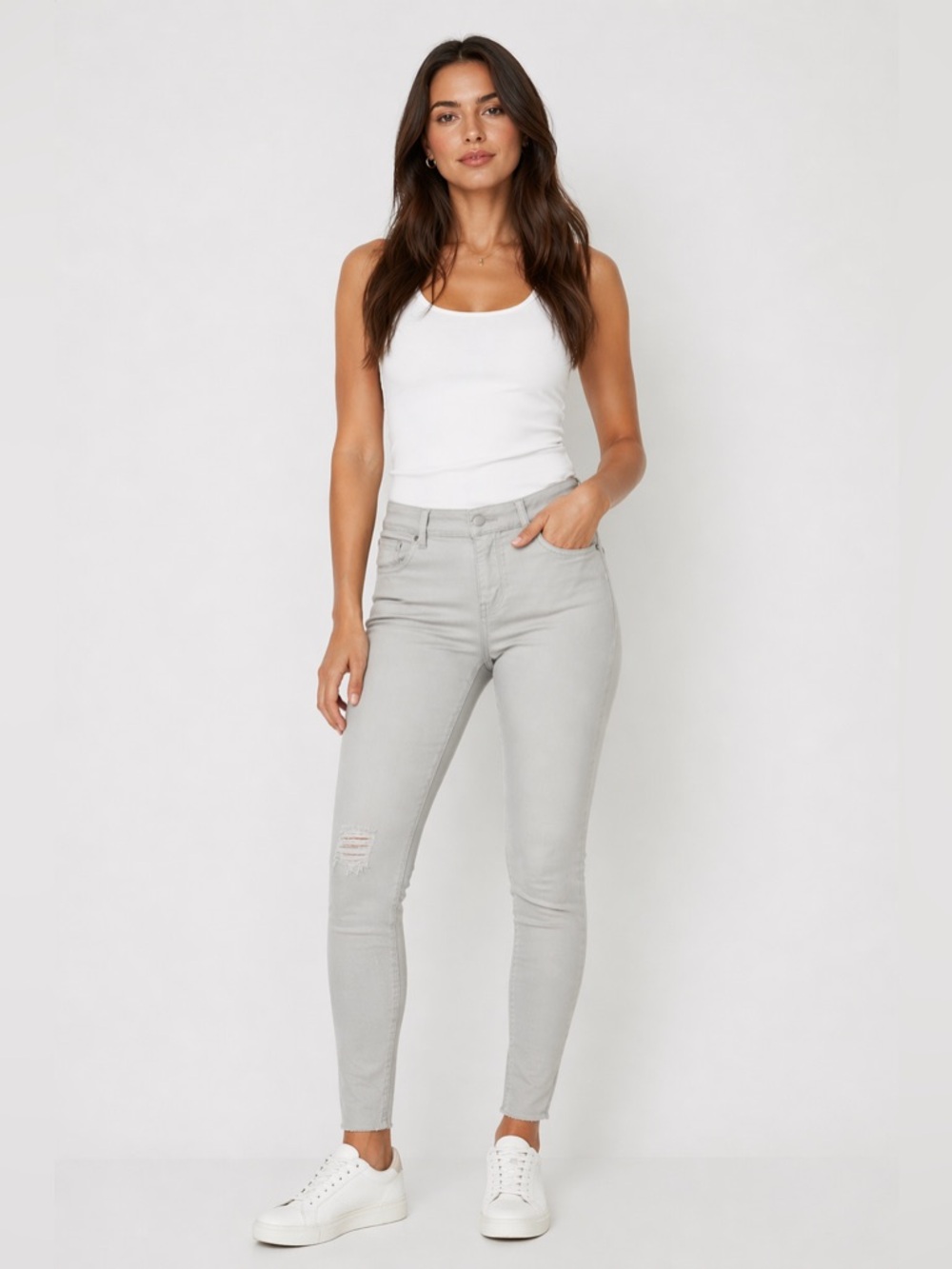 Spanx White Skinny Jeans Jeggings Women’s M Medium Stretch Pull On Shaping Pants